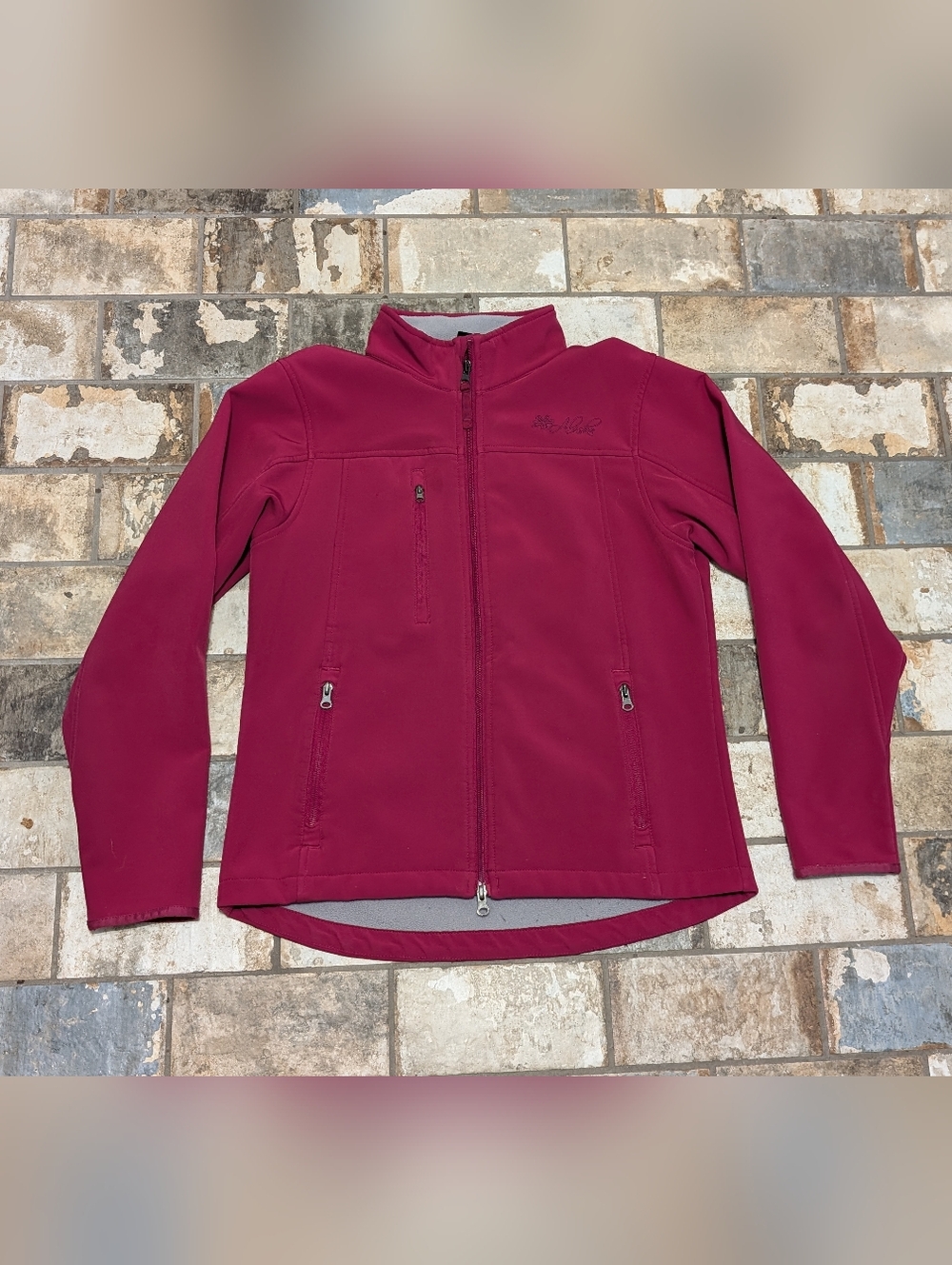 Women's Medium Magenta Alaska Full Zip Jacket Embroidered Fleece Casual M